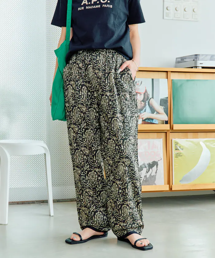 印度變形蟲紋鬆緩褲子【限定展開】